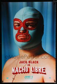 2f548 NACHO LIBRE teaser DS 1sh '06 wacky image of Mexican luchador wrestler Jack Black!