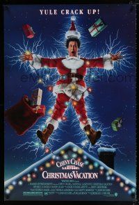 2f553 NATIONAL LAMPOON'S CHRISTMAS VACATION DS 1sh '89 Consani art of Chevy Chase, yule crack up!