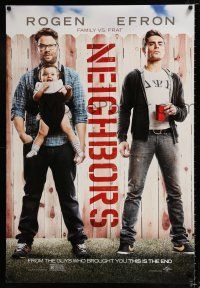 2f556 NEIGHBORS teaser DS 1sh '14 Zac Efron w/red Solo cup, Seth Rogan & baby!