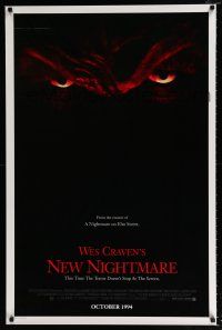 2f558 NEW NIGHTMARE advance 1sh '94 great different image of Robert Englund as Freddy Kruger!