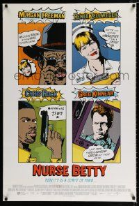 2f568 NURSE BETTY int'l DS 1sh '00 Renee Zellweger, Morgan Freeman, Chris Rock, cool pop art style!