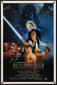 2f630 RETURN OF THE JEDI style B 1sh '83 George Lucas classic, cast montage art by Kazuhiko Sano!