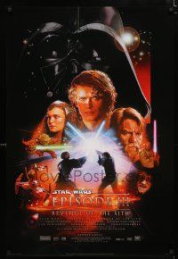 2f637 REVENGE OF THE SITH style B int'l DS 1sh '05 Star Wars Episode III, cool art by Drew Struzan!