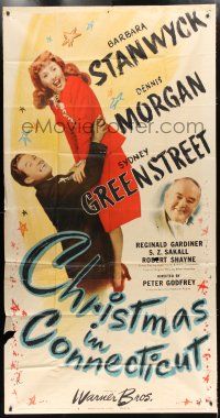 2j679 CHRISTMAS IN CONNECTICUT 3sh '45 Barbara Stanwyck, Dennis Morgan, Sydney Greenstreet!