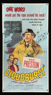 2j681 CLOUDBURST 3sh '51 one word would put the rope around Robert Preston's neck!