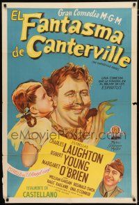 2j418 CANTERVILLE GHOST Argentinean '44 art of Margaret O'Brien, Charles Laughton & Robert Young!