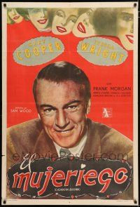 2j420 CASANOVA BROWN Argentinean '44 different smiling portrait of Gary Cooper + Teresa Wright!