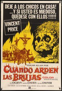 2j427 CONQUEROR WORM Argentinean '68 Edgar Allan Poe, Vincent Price, gruesome horror art!