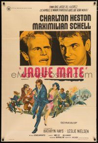 2j431 COUNTERPOINT Argentinean '68 Charlton Heston, Maximilian Schell, cool artwork!