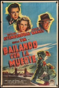 2j435 DANCING WITH CRIME Argentinean '47 artwork of young Richard Attenborough, English crime!