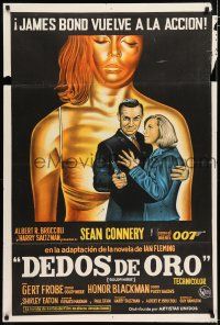 2j459 GOLDFINGER Argentinean R60s great art of Sean Connery as James Bond & golden girl!