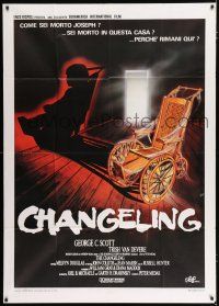 2j136 CHANGELING Italian 1p '82 George C. Scott, creepy different wheelchair art by Aller!