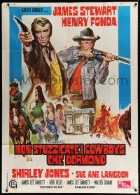 2j137 CHEYENNE SOCIAL CLUB Italian 1p '71 Gasparri art of James Stewart, Henry Fonda & prostitutes!