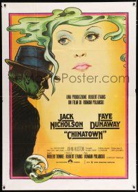 2j139 CHINATOWN Italian 1p R70s art of Jack Nicholson & Faye Dunaway by Pearsall, Roman Polanski