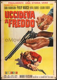 2j146 COLD KILLER Italian 1p '67 cool Renato Casaro spaghetti western art of guy loading pistol!