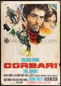 2j148 CORBARI Italian 1p '70 art of Giuliano Gemma as Silvio & Tina Aumont by Renato Casaro!