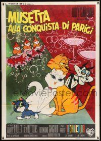 2j192 GAY PURR-EE Italian 1p '63 great Rodolfo Gasparri artwork of cartoon cats!