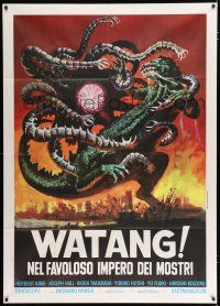 2j196 GODZILLA VS. THE THING Italian 1p '70 Toho sci-fi, best different monster battle art!