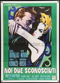 2j313 STRANGERS WHEN WE MEET Italian 1p R60s different Brini art of Kirk Douglas & sexy Kim Novak!