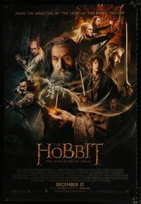 2m359 HOBBIT: THE DESOLATION OF SMAUG advance DS 1sh '13 Peter Jackson directed, cool cast montage!