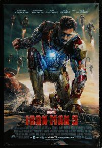 2m425 IRON MAN 3 advance DS 1sh '13 cool image of Robert Downey Jr in title role by ocean!