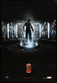 2m427 IRON MAN 3 teaser DS 1sh '13 cool image of Robert Downey Jr & many suits!