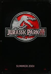 2m447 JURASSIC PARK 3 teaser DS 1sh '01 Sam Neill, William H. Macy, cool dinosaur artwork!