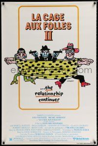 2m463 LA CAGE AUX FOLLES II 1sh '81 Birds of a Feather 2, Michel Serrault, wacky Lou Myers art!