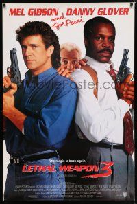 2m476 LETHAL WEAPON 3 advance DS 1sh '92 great image of cops Mel Gibson, Glover, & Joe Pesci!