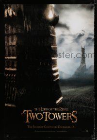 2m499 LORD OF THE RINGS: THE TWO TOWERS teaser DS 1sh '02 Peter Jackson & J.R.R. Tolkien epic!