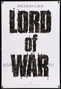 2m500 LORD OF WAR teaser 1sh '05 Nicolas Cage, cool gun title mosaic!