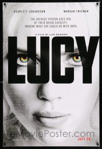 2m503 LUCY teaser DS 1sh '14 cool image of Scarlett Johansson in the title role!