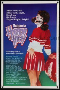 2m639 RETURN TO HORROR HIGH 1sh '86 Maureen McCormick, wild sexy cheerleader w/skeleton head!