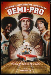 2m666 SEMI-PRO heavy stock advance 1sh '08 Will Ferrell, Woody Harrelson, Andre Benjamin!