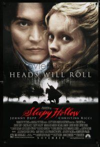 2m696 SLEEPY HOLLOW advance DS 1sh '99 directed by Tim Burton, Johnny Depp & Christina Ricci!