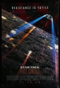 2m729 STAR TREK: FIRST CONTACT int'l advance DS 1sh '96 Frakes, Stewart, resistance is futile!