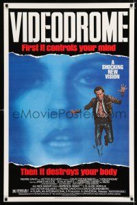 2m807 VIDEODROME 1sh '83 David Cronenberg, James Woods, Debbie Harry, sci-fi!