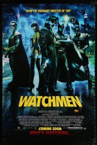 2m821 WATCHMEN advance int'l 1sh '09 Zack Snyder, Maline Akerman, Billy Crudup, Jackie Earle Haley!