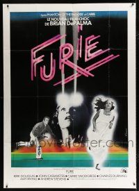 2p619 FURY French 1p '79 Brian De Palma, Kirk Douglas, Carrie Snodgress, different image!