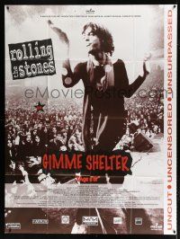 2p627 GIMME SHELTER French 1p R90s Rolling Stones, out of control rock & roll concert, different!