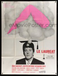 2p642 GRADUATE style B French 1p '68 different Ferracci art of Dustin Hoffman & Bancroft's sexy leg!