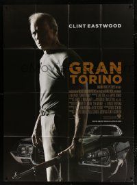 2p643 GRAN TORINO French 1p '09 full-length close up of Clint Eastwood with gun by title car!