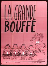 2p644 GRANDE BOUFFE French 1p '73 Marcello Mastroianni, Ugo Tognazzi, wacky Reiser art!