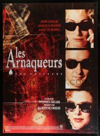 2p649 GRIFTERS French 1p '90 John Cusack, Annette Bening & Anjelica Huston all wearing sunglasses!