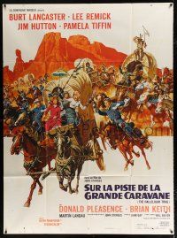 2p655 HALLELUJAH TRAIL French 1p '65 John Sturges, great wagon train art by Frank McCarthy!