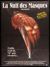 2p656 HALLOWEEN French 1p '79 John Carpenter classic, Bob Gleason jack-o-lantern art, rare!