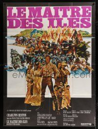 2p663 HAWAIIANS French 1p '70 Charlton Heston, from James A. Michener's epic novel, Pfieffer art!