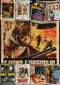 2r004 LOT OF 9 FOLDED ITALIAN ONE-PANELS '60s-70s cool spaghetti western art & more!