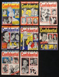 2r182 LOT OF 8 CONFIDENTIAL MAGAZINES '50s Marilyn Monroe, Jayne Mansfield, Ava Gardner & more!