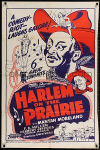 2t335 HARLEM ON THE PRAIRIE 1sh R48 black cowboys Mantan Moreland & Herb Jeffries!